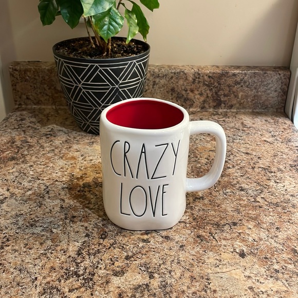 Rae Dunn Crazy Love White with Red Inside Mug - Picture 1 of 1